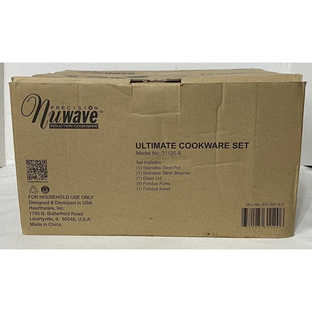 NuWave 31120 Ultimate Stainless Steel Cookware Set Induction Pot Steamer Fondue